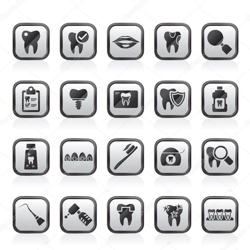 dental medicine and dentistry tools icons  - Vector Icon set