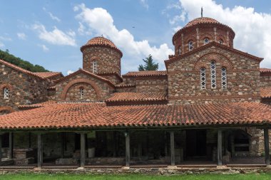Ortaçağ Vodoca Manastırı Saint Leontius yakındaki kasaba Ustrumca,, Makedonya