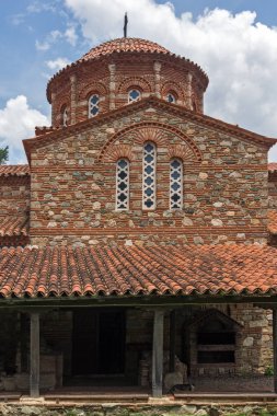 Ortaçağ Vodoca Manastırı Saint Leontius yakındaki kasaba Ustrumca,, Makedonya