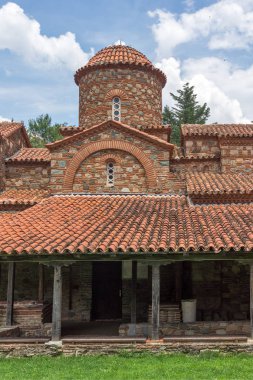 Ortaçağ Vodoca Manastırı Saint Leontius yakındaki kasaba Ustrumca,, Makedonya