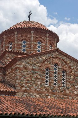 Ortaçağ Vodoca Manastırı Saint Leontius yakındaki kasaba Ustrumca,, Makedonya