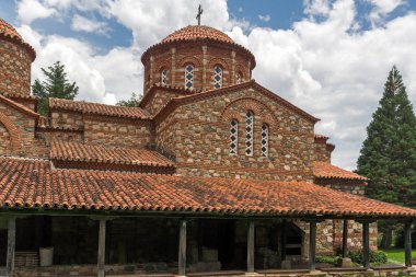 Ortaçağ Vodoca Manastırı Saint Leontius yakındaki kasaba Ustrumca,, Makedonya