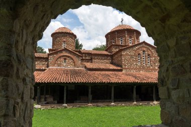 Ortaçağ Vodoca Manastırı Saint Leontius yakındaki kasaba Ustrumca,, Makedonya
