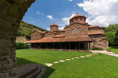 Ortaçağ Vodoca Manastırı Saint Leontius yakındaki kasaba Ustrumca,, Makedonya
