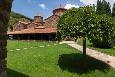Ortaçağ Vodoca Manastırı Saint Leontius yakındaki kasaba Ustrumca,, Makedonya