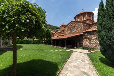 Ortaçağ Vodoca Manastırı Saint Leontius yakındaki kasaba Ustrumca,, Makedonya