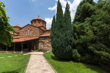 Ortaçağ Vodoca Manastırı Saint Leontius yakındaki kasaba Ustrumca,, Makedonya