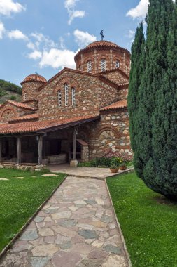 Ortaçağ Vodoca Manastırı Saint Leontius yakındaki kasaba Ustrumca,, Makedonya