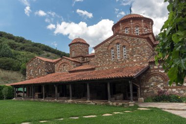 Ortaçağ Vodoca Manastırı Saint Leontius yakındaki kasaba Ustrumca,, Makedonya