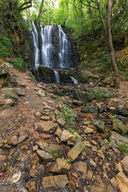 Peyzaj Koleshino şelaleler cascade Belasica dağ, Novo Selo, Makedonya Cumhuriyeti
