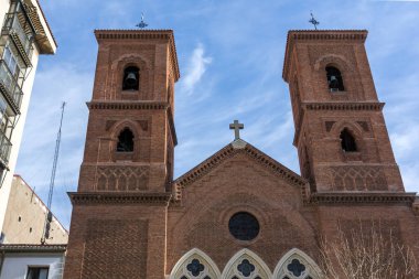 Madrid, İspanya - 23 Ocak 2018: görünümü Virgen de la Paloma kilise şehir Madrid, İspanya, Amazing