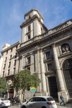 Madrid, İspanya - 23 Ocak 2018: bucak Our Lady iyi tavsiye kilise Madrid şehir, İspanya görünümünü şaşırtıcı