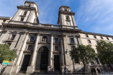 Madrid, İspanya - 23 Ocak 2018: bucak Our Lady iyi tavsiye kilise Madrid şehir, İspanya görünümünü şaşırtıcı