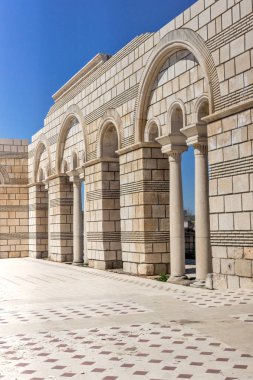 Büyük Bazilikası kalıntıları ilk Bulgar İmparatorluğu Pliska, Bulgaristan başkenti yakınındaki