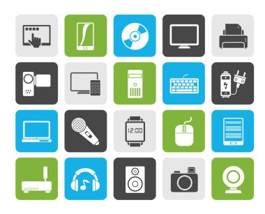 ev elektroniği ve kişisel multimedya cihazları simgeler - vektör Icon set