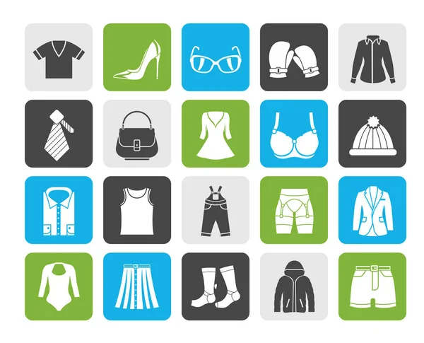 Mode Kleding Accessoires Pictogrammen Vector Icon Set — Stockvector