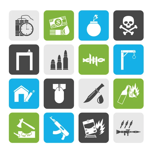 Terrorism Gangster Equipment Icons Vector Icon Set — Stock Vector