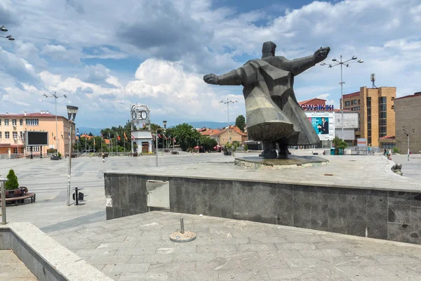 Strumica Macedonia Junho 2018 Monumento Gotse Delchev Praça Central Cidade — Fotografia de Stock