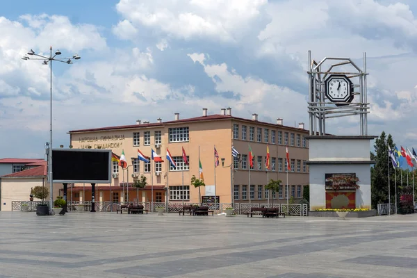Strumica 马其顿 2018年6月21日 马其顿共和国 Strumica 镇中心广场钟楼 — 图库照片