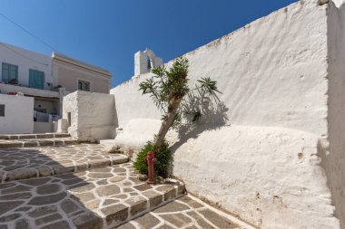 Beyaz chuch kasaba, Parakia, Paros Adası, Kiklad Adaları, Yunanistan
