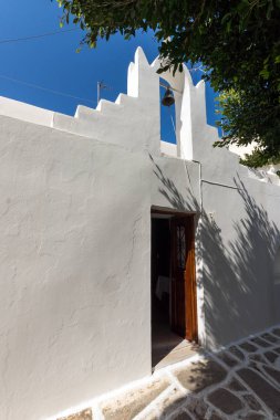 Beyaz chuch kasaba, Parakia, Paros Adası, Kiklad Adaları, Yunanistan