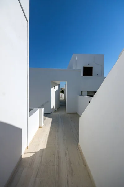Typowy Dom Miejscowości Fira Santorini Island Thira Cyklady Grecja — Zdjęcie stockowe