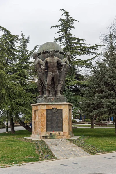 Skopje Republic Macedonia Февраля 2018 Года Памятник Парк Центре Скопье — стоковое фото