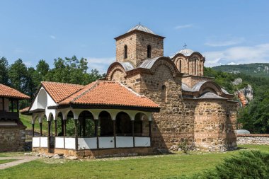 Panoramik Ortaçağ Poganovo Manastırı St John teolog, Sırbistan