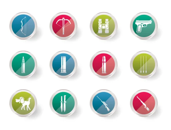 Vadászat Karok Ikonok Felett Színes Háttér Vector Icon Set — Stock Vector