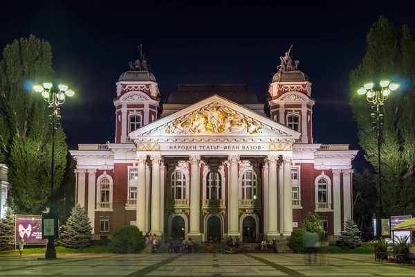 Sofia Bulgaria Julio 2017 Foto Nocturna Del Teatro Nacional Ivan — Foto de Stock