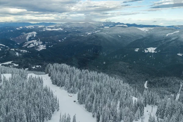 Increíble Paisaje Invernal Las Montañas Rhodope Cerca Pamporovo Resort Desde — Foto de Stock