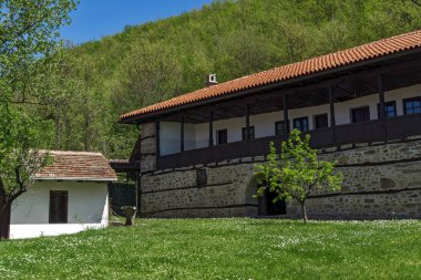 Panoramik Ortaçağ Temski Manastırı St George, Pirot bölge, Sırbistan