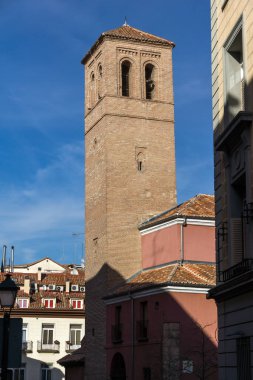Madrid, İspanya - 23 Ocak 2018: Madrid şehir, İspanya San Pedro el gerçek kilise görünümünü şaşırtıcı