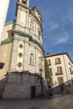 Madrid, İspanya - 23 Ocak 2018: Basilica San Miguel Madrid şehir, İspanya görünümünü şaşırtıcı