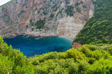 Mavi su ve kayalar Beach Zakynthos Island, Yunanistan