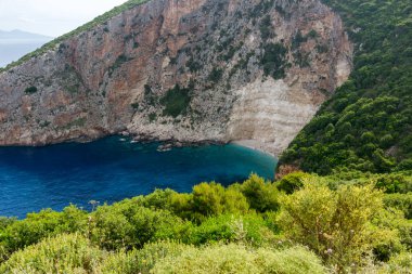 Mavi su ve kayalar Beach Zakynthos Island, Yunanistan