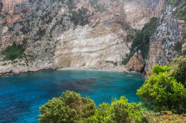 Mavi su ve kayalar Beach Zakynthos Island, Yunanistan