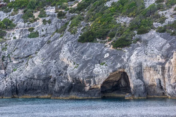 Vista Del Atardecer Cuevas Azules Zakynthos Grecia — Foto de Stock