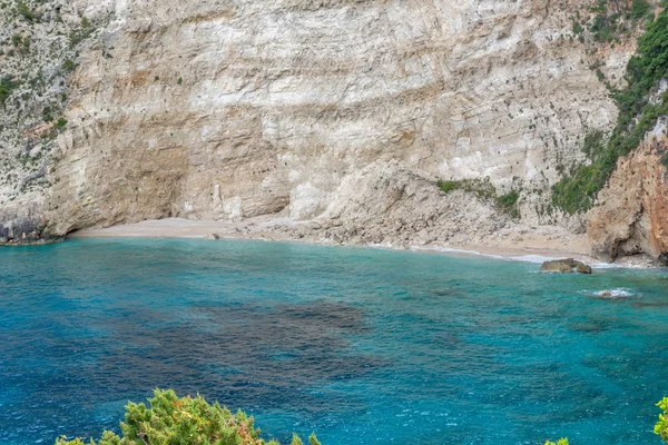Голубая Вода Скалы Пляжа Острове Закинф Греция — стоковое фото