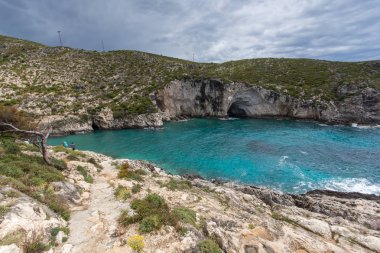 Şaşırtıcı Panorama Limnionas beach Zakynthos Island, Yunanistan