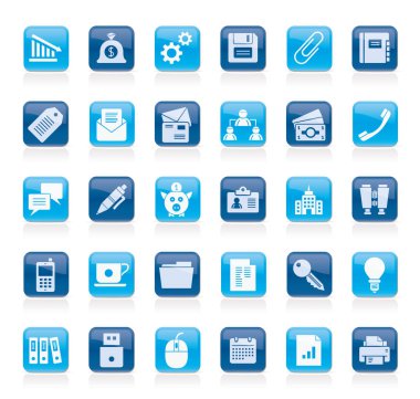 Gerçekçi iş, ofis ve finans simgeler 2 - vektör Icon Set