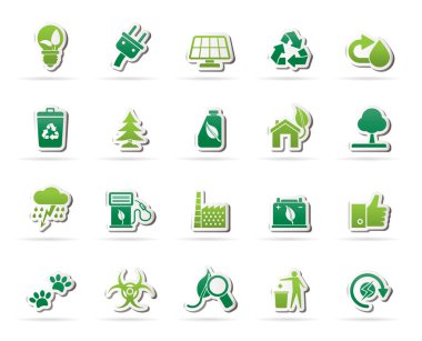 Ekoloji, çevre ve doğa simgeler 2 - vektör Icon set