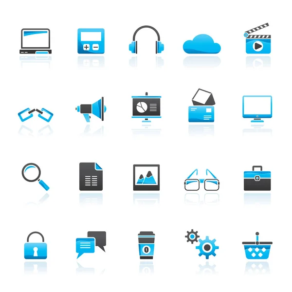 Geschäfts Büro Und Marketing Symbole Vektor Icon Set — Stockvektor