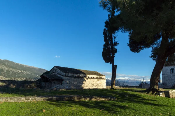 Ioannina Řecko Prosince 2014 Úžasný Západ Slunce Pohled Hrad Ioanniny — Stock fotografie