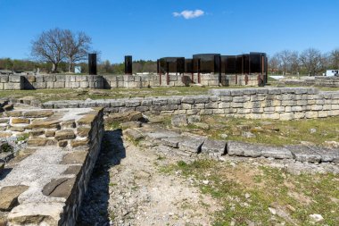 İlk Bulgar İmparatorluğu ortaçağ kalesi büyük Preslav (Veliki Preslav), bölge Shumen, Bulgaristan başkenti Harabeleri