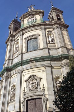 Madrid, İspanya - 23 Ocak 2018: Basilica San Miguel Madrid şehir, İspanya görünümünü şaşırtıcı