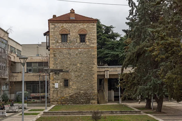 Skopje Repubblica Macedonia Febbraio 2018 Rovine Della Torre Feudale Nella — Foto Stock