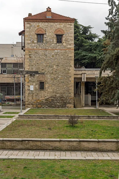 Skopje Republika Macedonii Lutego 2018 Ruiny Feudalnego Wieża Mieście Skopje — Zdjęcie stockowe
