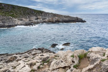 Zakynthos Island, Yunanistan Limnionas beach Körfezi Panoraması