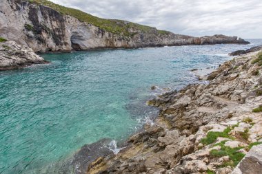 Zakynthos Island, Yunanistan Limnionas beach Körfezi Panoraması